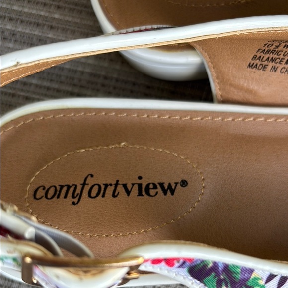 Comfortview Floral Slingback Flats - Red, Purple, White - Picture 3 of 17